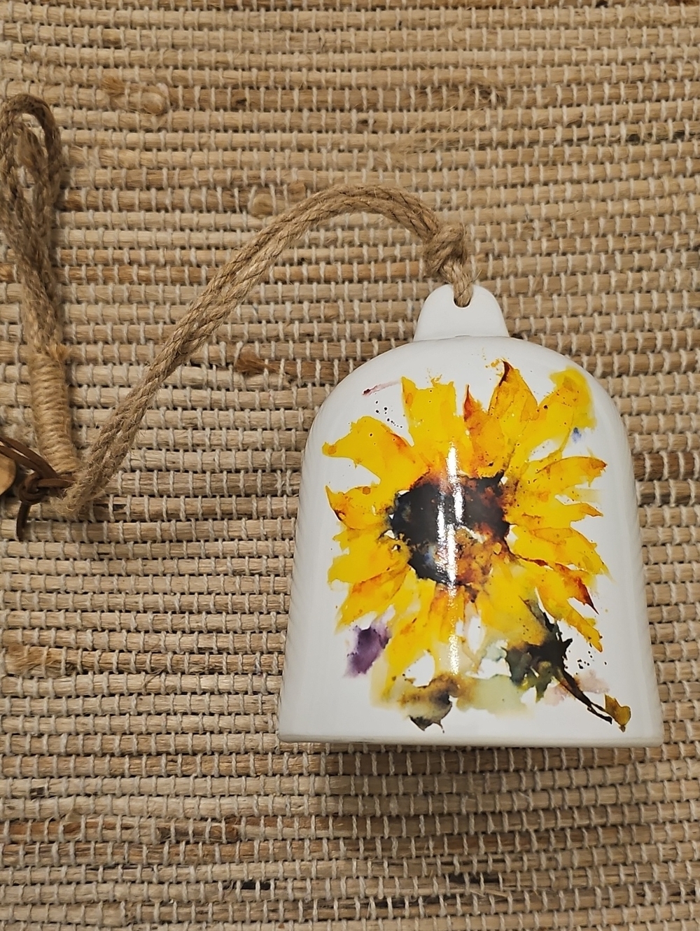 Demadco Yellow Sunflower Ceramic Bell By Artist Dean Crouser